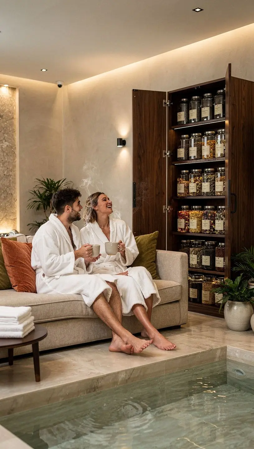 Un barattolo di vetro contenente tè senza caffeina, ben chiuso.