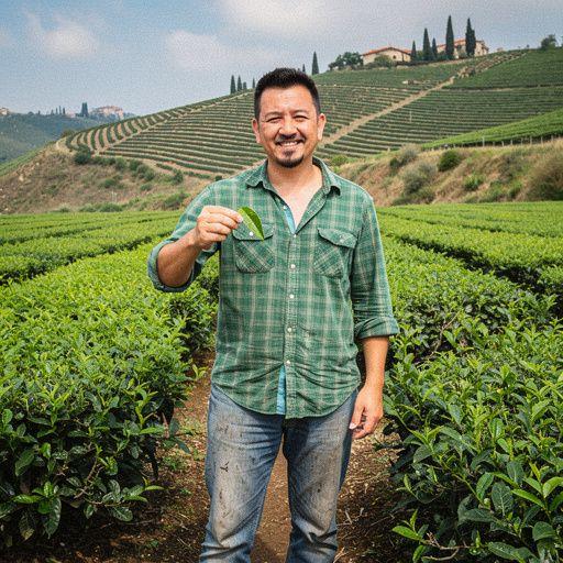 Un sacchetto di tè senza caffeina aperto, con foglie in vista.