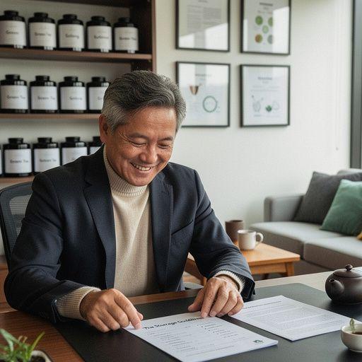 Un angolo di cucina con barattoli di tè organizzati su uno scaffale.